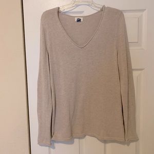Taupe Vneck Old Navy rolled hems sweater